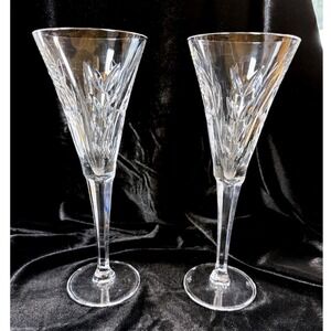 Waterford Lismore Crystal Champagne Flutes Pair – Perfect Condition
